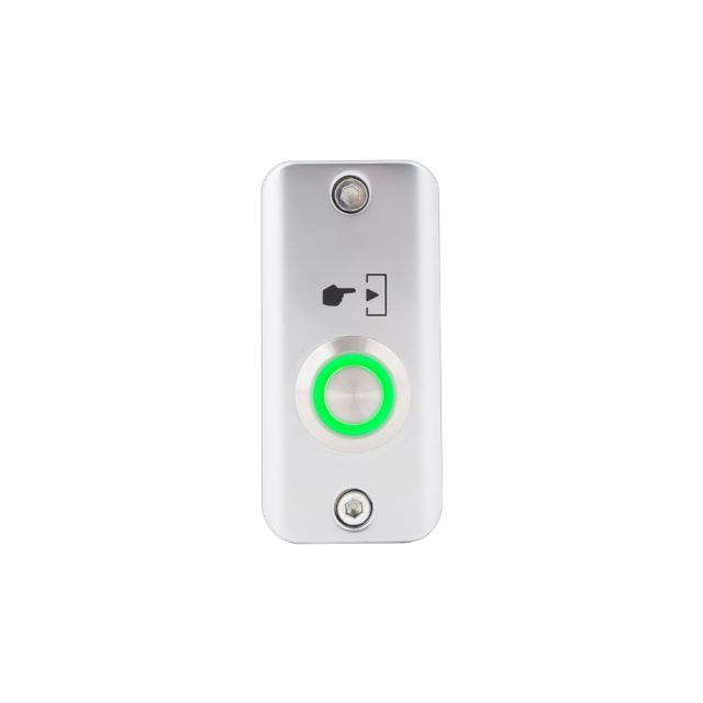Buton cerere iesire pentru exterior SMB-S001(LED)-RDGN, NO/COM, LED rosu / verde, aliaj zincat, aparent