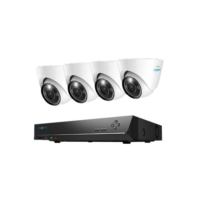 Sistem supraveghere IP exterior Reolink NVS8-12MD4, 4 camere, 12 MP, IR 30 m, 2.8 mm, microfon, HDD 2 TB