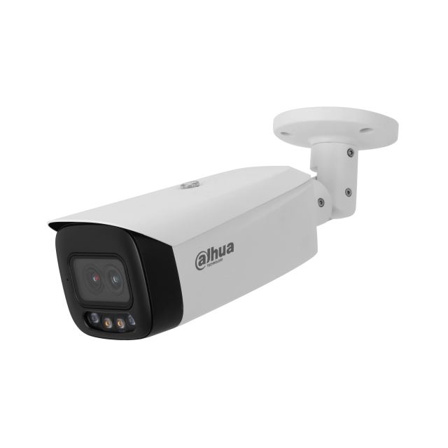 Camera supraveghere exterior IP Dahua WizMind IPC-HFW5449T1-ASE-D2-0280B, 4 MP, 2.8 mm, IR/lumina calda 50 m, microfon si difuzor, slot card, PoE