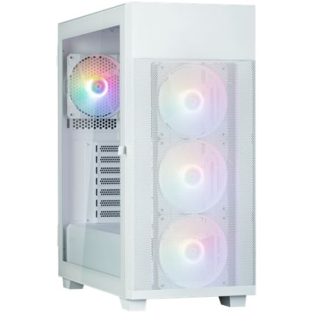Zalman Carcasa PC Zalman S5 NEO, ATX, Middle Tower, Sticla temperata, Fara sursa, RGB, 11 ventilatoare compatibile, 4 incluse, Alb