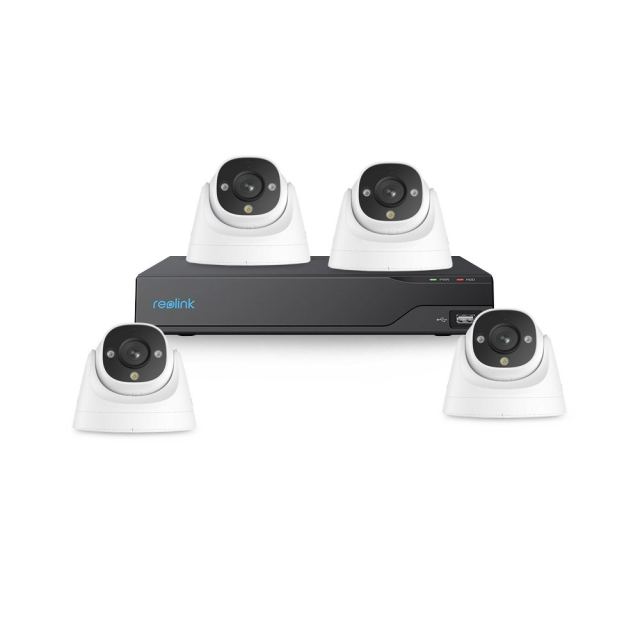 Sistem supraveghere interior IP basic Reolink KIT-RLK-4INTIP-12MP-30M-P-M, 4 camere, 12 MP, 4 mm, lumina alba / IR 30 m, microfon, difuzor, slot card, PoE, HDD 2 TB
