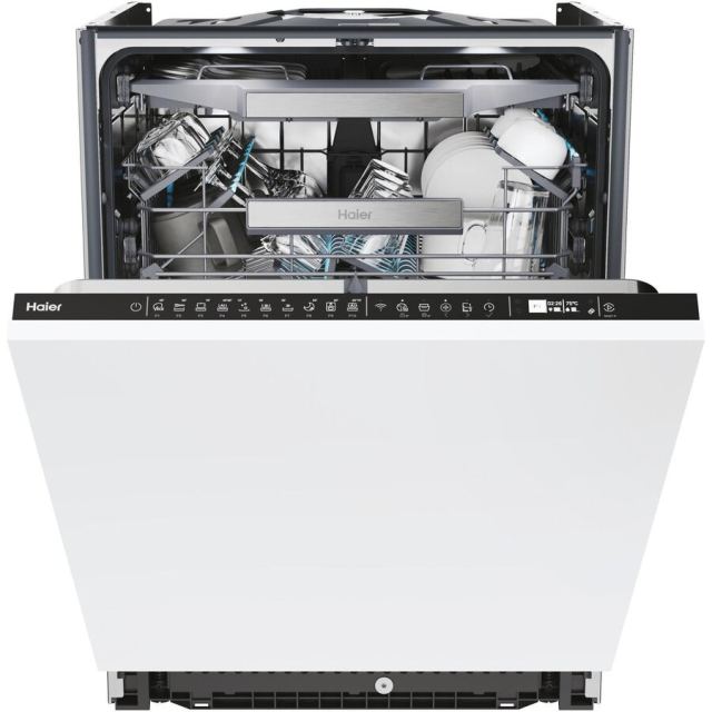 HAIER Masina de spalat vase incorporabila Haier XI 6B0M3PDB, 16 seturi, 10 programe, Motor Inverter, WiFi, Deschidere automata usa, Senzor incarcare, Senzor grad murdarie, Clasa B, 60 cm, Alb