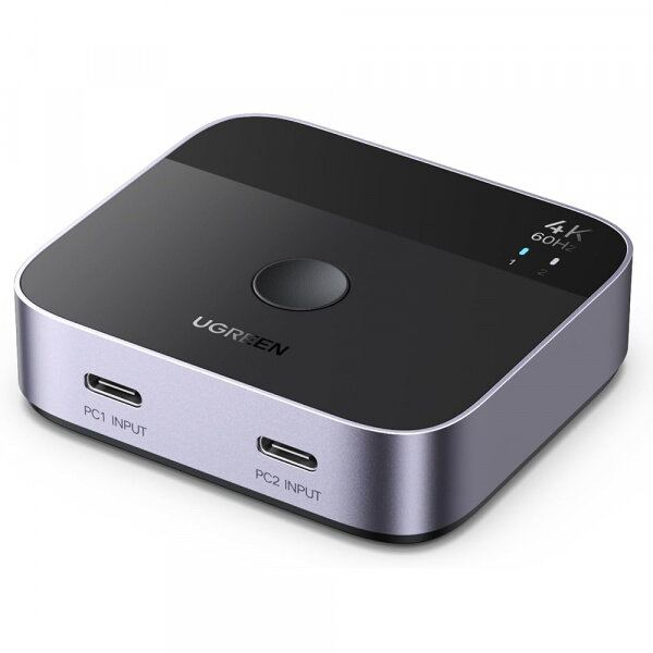 Ugreen Switch Video USB-C UGREEN AW502 (55451), Rezolutie maxima 4K la 60Hz, Gri