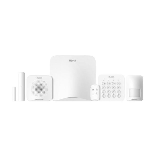 Kit alarma wireless HiLook ALARM-A201P-Kit1-16WE, WiFi, 868 MHz, sirena, PIR