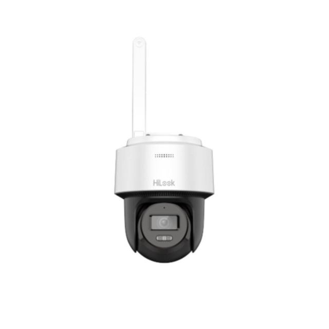 Camera supraveghere rotativa IP WiFi PT cu iluminare duala Hikvision HiLook PTZ-N2C400M-D/W, 2.8 mm, 4 MP, IR\lumina alba 25 m, auto-tracking, microfon si difuzor, slot card