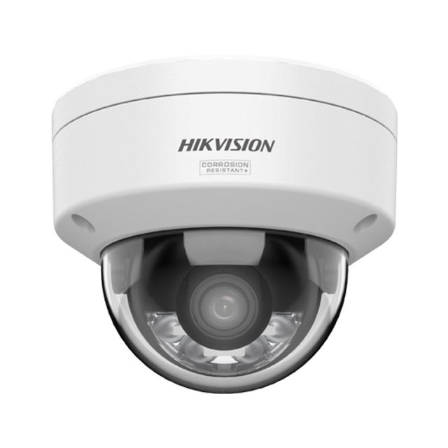 Camera supraveghere IP Dome cu iluminare duala Hikvision ColorVu DS-2CD2147G3-LIY, 4 MP, 2.8 mm, IR/lumina alba 30 m, slot card, anti-coroziune, PoE