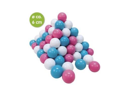 Set 300 bile din plastic moale fara BPA, Knorr Toys, diametru 6 cm, 0 Luni+, Rose/Creme/Light Blue