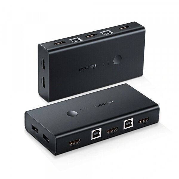 Ugreen Switch Video HDMI UGREEN CM200 (50744), Rezolutie maxima 4K la 30Hz (3840 x 2160px), transfer date pana la 10.2Gbps, Negru