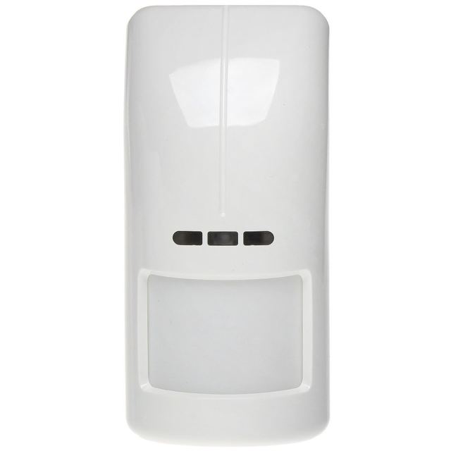Detector de miscare wireless exterior dual-tech PIR Satel Be Wave AOD-210, 868 MHz, RF 2000 m, senzor temperatura si lumina, microunde, 16x16 m, tamper, pet immunity, autonomie 2 ani, alb