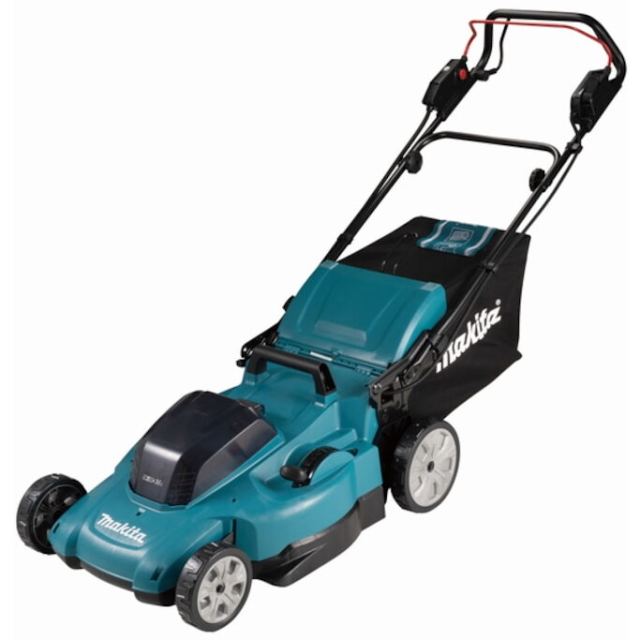 Makita Masina de tuns gazon/iarba pe acumulator cu autopropulsie Makita DLM539CT2, 2 x 18V LXT, putere 860 W, latime lucru 53 cm, inaltime taiere 20 - 100 mm, sac colector 70 l, include: incarcator + 2 acumulatori 18V LXT 5.0 Ah