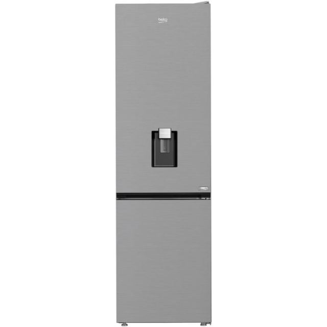 Beko Combina frigorifica Beko B3RCNA404HDXB, Capacitate 355 l, No Frost, Clasa E, HarvestFresh, Dispenser apa, AeroFlow, H 203.5 cm, Argintiu
