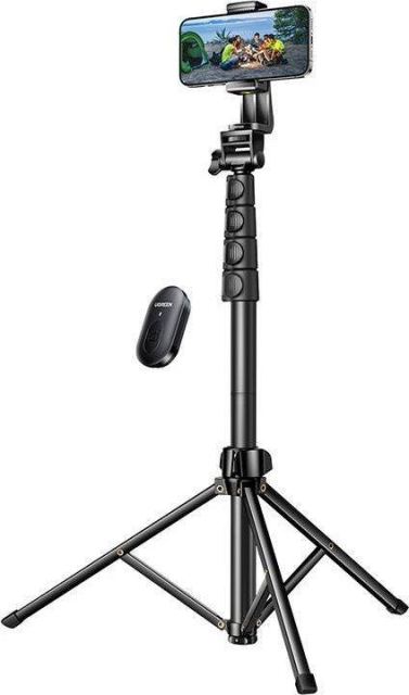 Selfie stick Ugreen LP680, Bluetooth, Telecomanda (Negru)