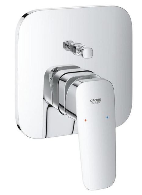 Baterie Grohe Cubeo, Pentru uz incorporat, Pentru dus, Doar partea exterioara, Deviator cu 2 trepte, Crom