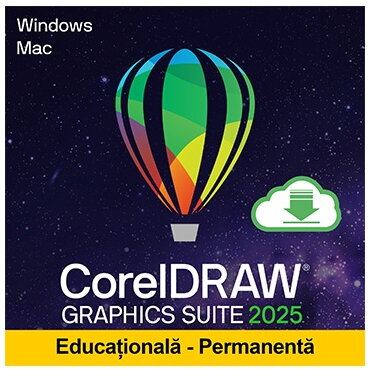 Corel Licenta Software Corel CorelDRAW Graphics Suite 2025 Education Edition, permanenta, Windows/Mac/Web/iPad, 1 utilizator