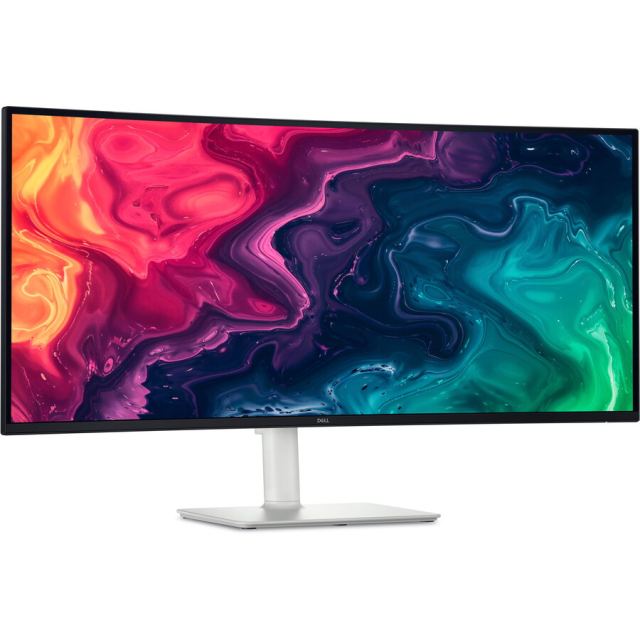 Dell Monitor VA LED Dell 34 S3425DW, UW-QHD (3440 x 1440), HDMI, Ecran curbat, Boxe, 120 Hz, 1 ms, Alb