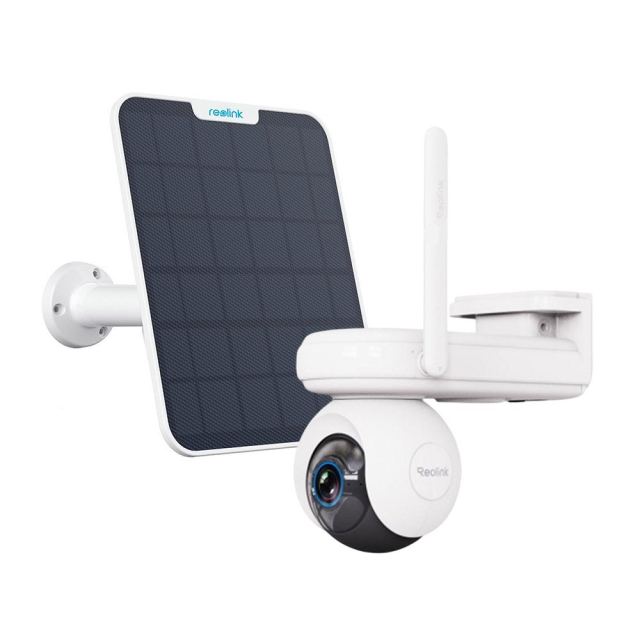 Camera supraveghere rotativa 4G LTE cu panou solar Reolink Altas GO PT G650, 4 MP,  4 mm, IR 10 m, PIR 10 m, microfon si difuzor, night vision color, acumulator 20000 mAh, slot card, detectie om/vehicul/animal, 10s pre-inregistrare
