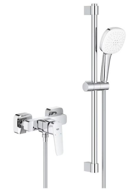 Baterie dus Grohe Cubeo 1018250000, aparenta, set dus, Crom