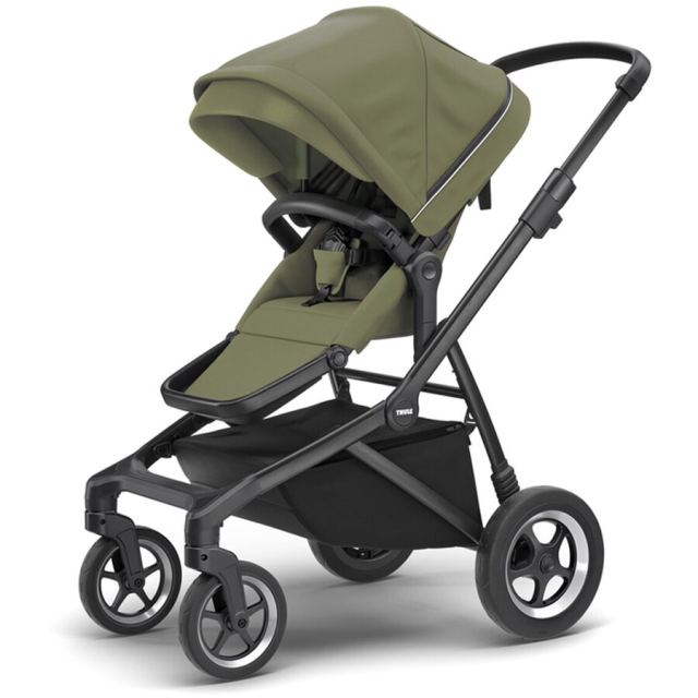 Thule Carucior Thule SLEEK Cadru Negru si Copertina Soft Green (verde kaki)
