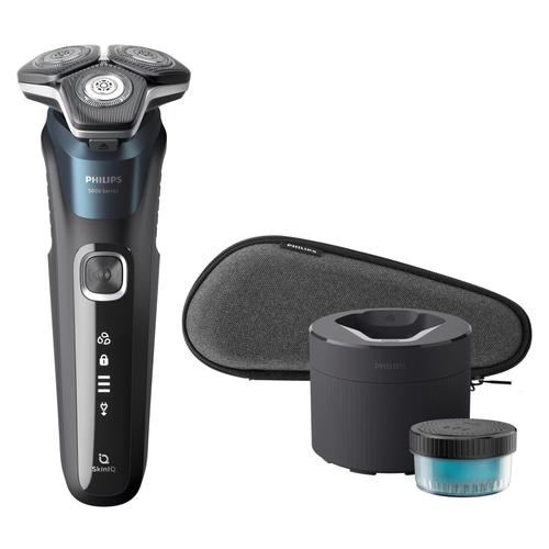 Aparat de ras electric Philips Shaver Series 5000 S5889/50, Wet&Dry, Autonomie 60 minute, Trimmer, Capete 360-D Flex (Albastru)