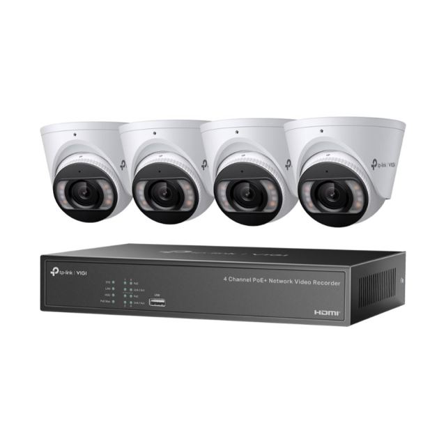 Sistem supraveghere interior IP TP-Link VIGI NK4P-T4425-2T, 4 camere 4 MP, IR/lumina alba 30 m, HDD 2TB