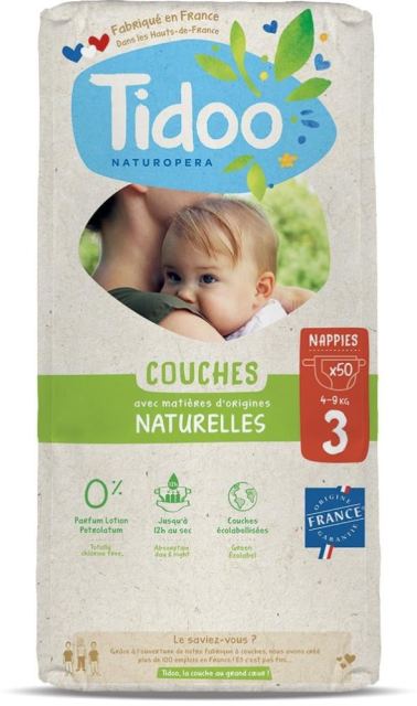 Scutece T3(4-9kg) ECO hipoalergenice, marimea 3 Tidoo 50 bucati