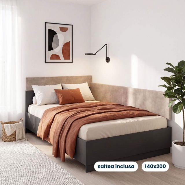 Pat colt AMBRO cu saltea inclusa, 140x200