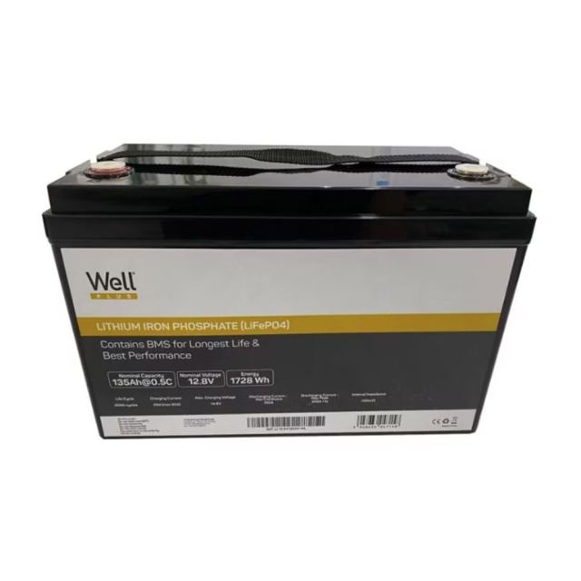 Acumulator LiFePo4 Well BAT-LI-12.8V135AH-WL, 12.8 V, 135 Ah, 2000 cicluri