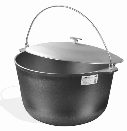 Ceaun tuci aluminiu alimentar cu capac Elefant 15922, 24 litri
