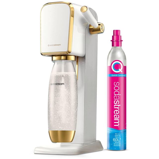 SodaStream Aparat de sifon SodaStream Soda Maker ART, + 1L Sticla de carbonat, Alb Auriu