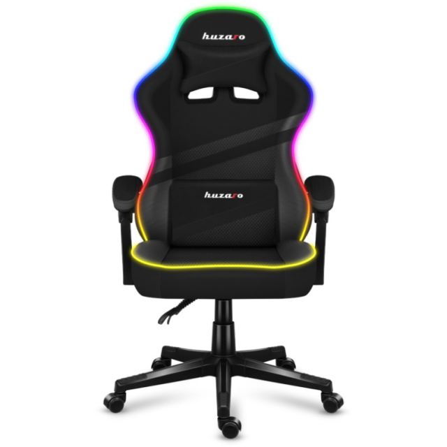 Huzaro Scaun Gaming Huzaro Force 4.4, iluminare RGB, reglabil, Negru