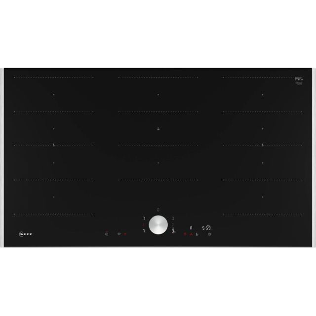 NEFF Plita cu inductie Neff T69TTX4L0 N90, 3 zone de gatit, 17 niveluri de putere, HomeConnect, Twist Pad, Flex Induction, 90 cm, Negru