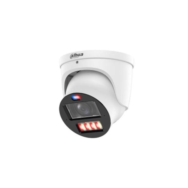 Camera supraveghere IP Dome motorizata cu iluminare duala Dahua WizSense IPC-HDW3849H-ZAS-PV-2712-PRO, 8 MP, 2.7-12 mm, IR/Lumina alba 50 m, alarma sonora si luminoasa, microfon dublu, difuzor, AI, slot card, PoE+