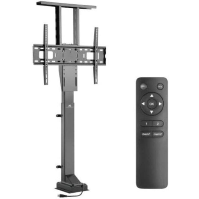 MACLEAN Suport TV / Monitor Maclean MC-866, electric retractabil, compatibil 37-65 inch, greutate suportata 50 kg, telecomanda cu memorie, Negru