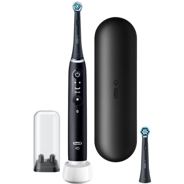 BRAUN Periuta de dinti electrica BRAUN iO 6 Black Lava, 5 moduri de curatare, senzor de presiune inteligent, display OLED, autonomie 2 saptamani, Negru