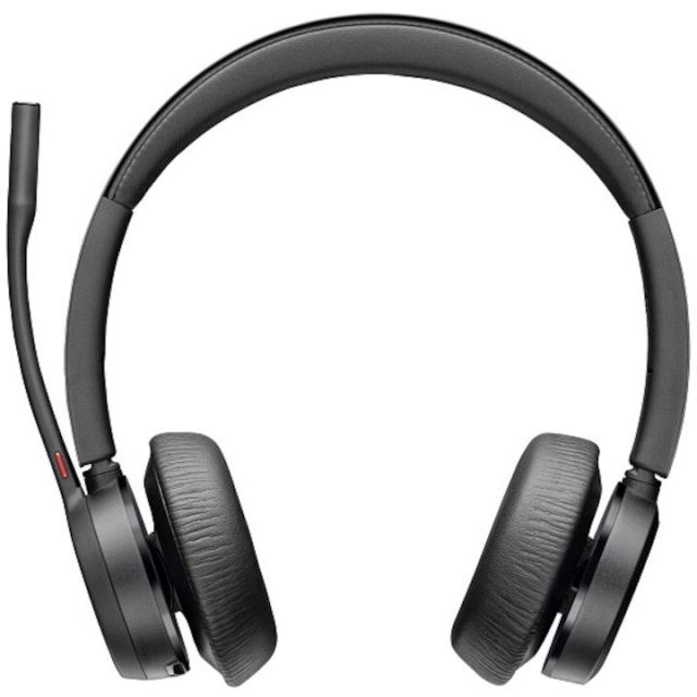 POLY Casti office Poly Voyager 4320, dongle BT700, suport de incarcare, USB-C, autonomie pana la 24 ore, microfon, cablu 1.5 m, Negru
