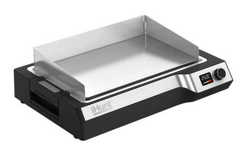 Plita electrica iHunt BRO Teppanyaki Grill, 1650W, Placa detasabila, Termostat reglabil
