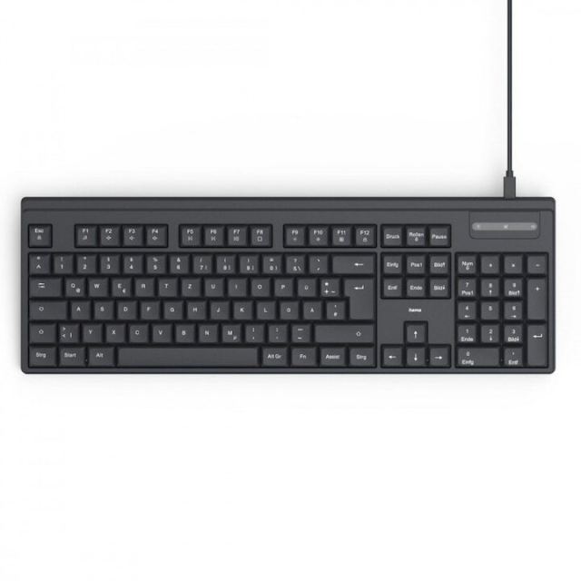 Hama Tastatura Hama CK-100, taste silentioase, cablu USB-A/USB-C, 105 taste, QWERTY, Negru