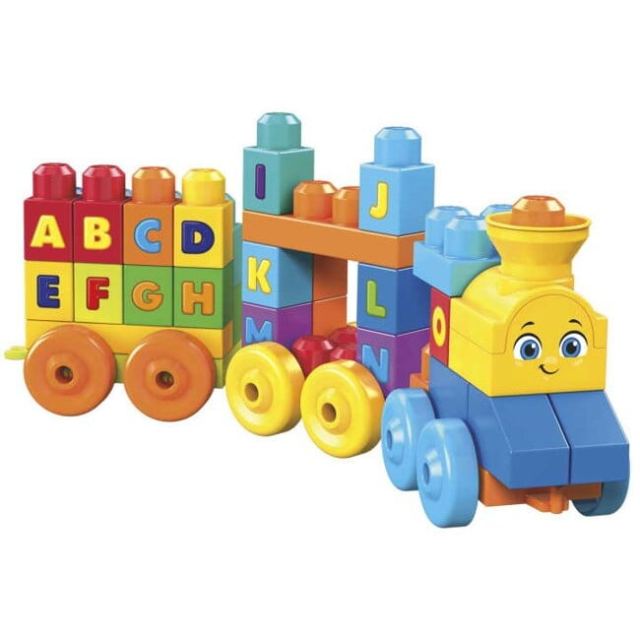 Mega&nbsp;Bloks Set de constructie, Mega Bloks, ABC Tren muzical, 50 piese