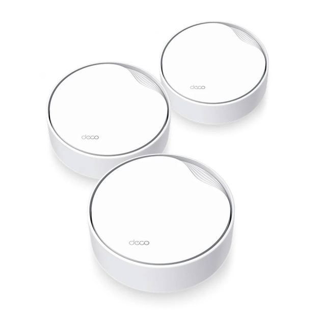 Sistem Mesh Gigabit Dual Band TP Link DECO X50-POE(2PK), 2.4/5 GHz, 3000 Mbps, WiFi 6, PoE, 3 bucati