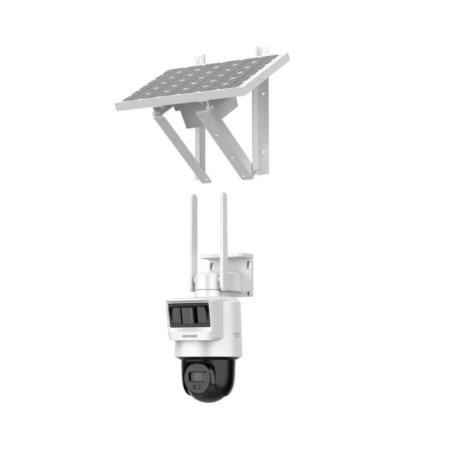 Camera supraveghere IP Speed Dome PTZ 4G LTE Hikvision DS-2DE2C200IWG-K/4G/C05S10(2.8MM), 2MP, 2.8 mm, IR/lumina alba 30 m, microfon si difuzor, slot card, Pir, cu panou solar, PoE