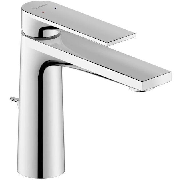 Duravit Baterie lavoar Duravit Tulum TU1020001010, marime M, cartus ceramic, monocomanda, 165 mm, ventil, set evacuare cu tija, Crom
