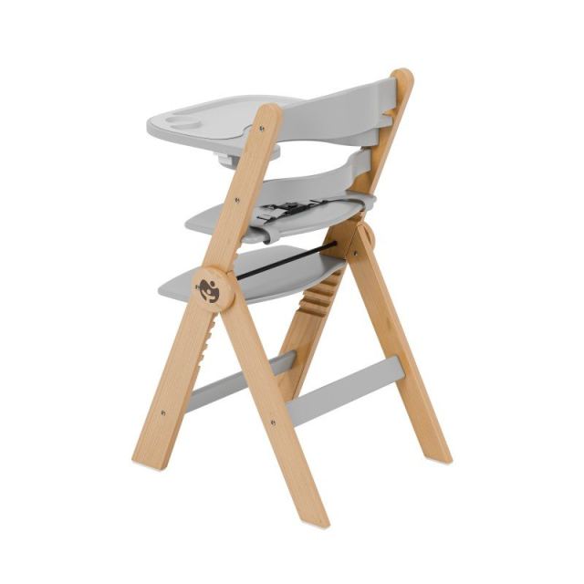 Scaun de masa copii multifunctional 4-in-1 Tulano Morsel 45 NaturalGrey structura din lemn rezistent,pliabil,9 nivele de inaltime ,tavita dubla,recomandat 6luni-12 ani,greutate admisa 40 kg