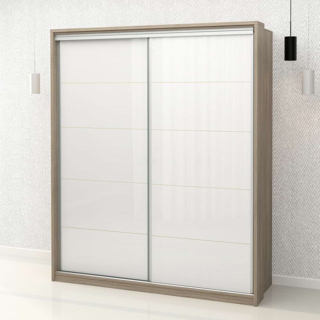 Dulap usi glisante PRIMAVERA MDF Alb lucios