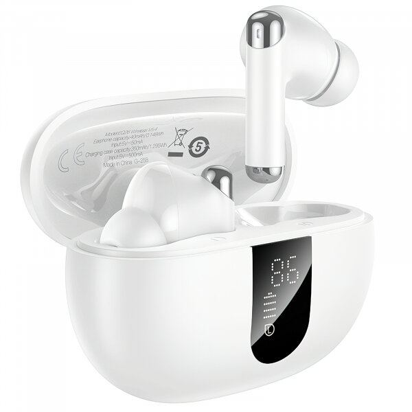 HOCO Casti True Wireless HOCO EQ26, Bluetooth, ANC, Alb