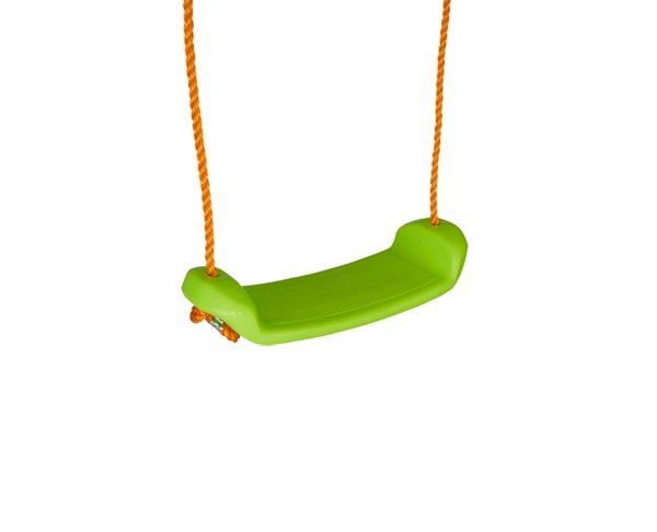 Leagan suspendat pentru copii Pilsan Verde, sezut plastic rezistent, corzi reglabile cu carabine metalice, sarcina 35 kg