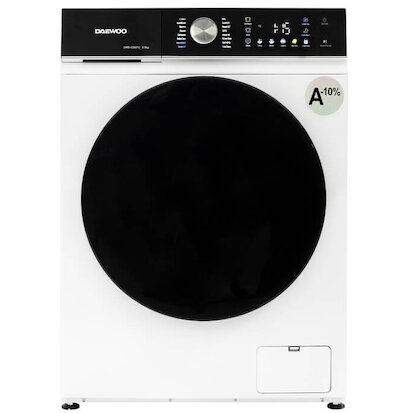 Daewoo Masina de spalat rufe Daewoo DWD-CS6100, 6 kg, motor inverter, 1000 rpm, clasa A-10%, 16 programe, butoane touch, panou de control, usa dubla neagra (PC Cover), culoare Alb