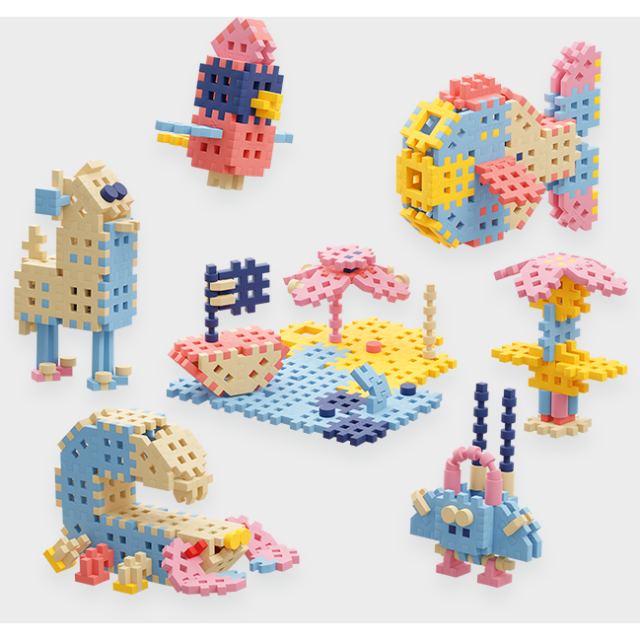 Marioinex Set de construit cu blocuri, Marioinex Mini Waffle, Constructor Calatori, 200 piese