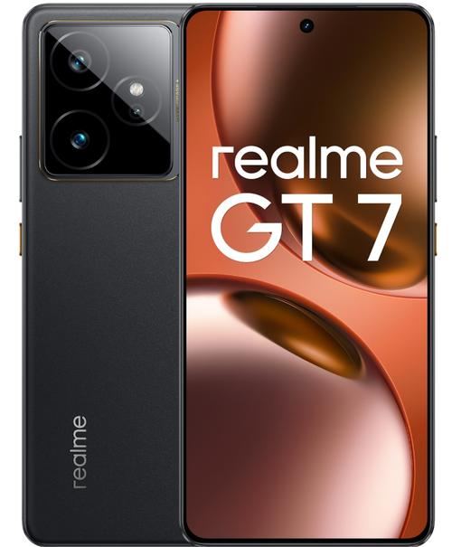 Telefon Mobil Realme GT 7, Procesor Mediatek Dimensity 9400e, LTPO AMOLED Capacitive touchscreen 6.78inch, 12GB RAM, 512GB Flash, Camera Tripla 50+50+8MP, Wi-Fi, 5G, Dual Sim, Android (Negru)