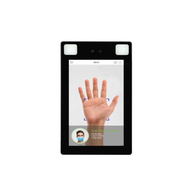 Cititor biometric cu recunoastere faciala  ZKteco GL-PROFACE-X-N-P-2-W, citire palma, 50000 utilizatori