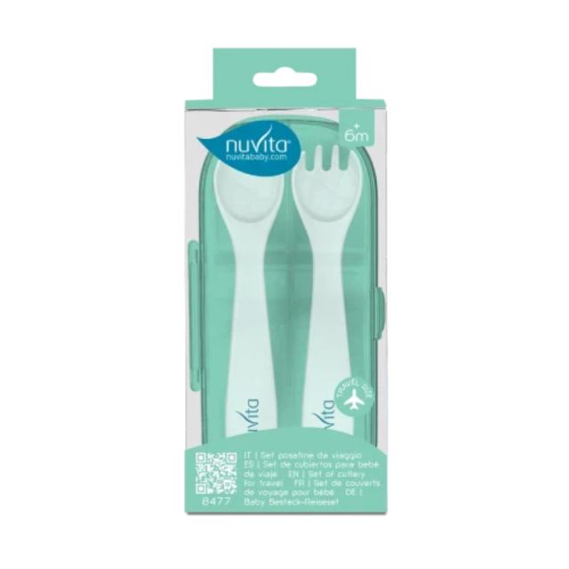 Tacamuri de calatorie in cutie Nuvita Easy Eating Cool Green